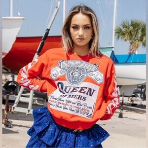 New! QUEEN OF SPARKLES Queen of Beer Sweatshirt
